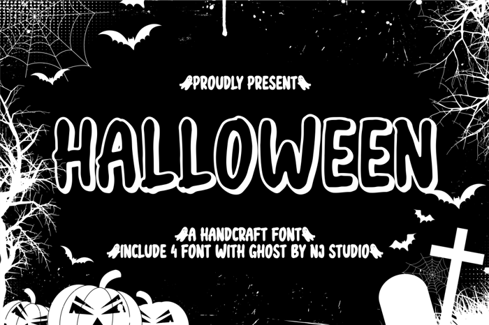 halloween semi black Font poster