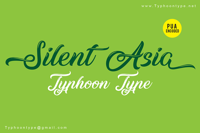 Silent Asia Font poster
