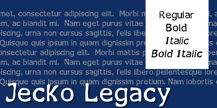 Jecko Legacy Font poster