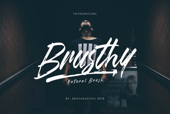 Brusthy Font poster