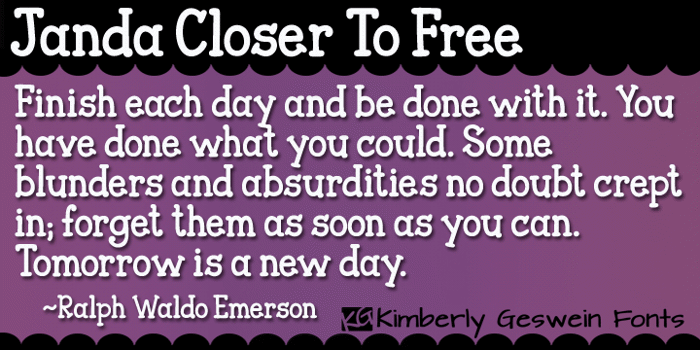 Janda Closer To Free Font poster