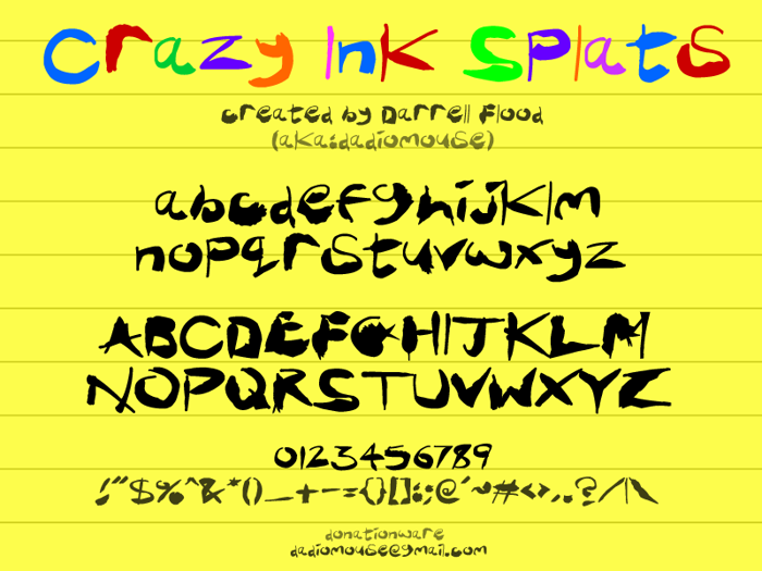 Crazy Ink Splats Font poster