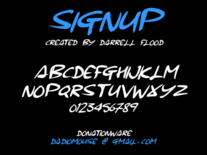 Signup Font poster