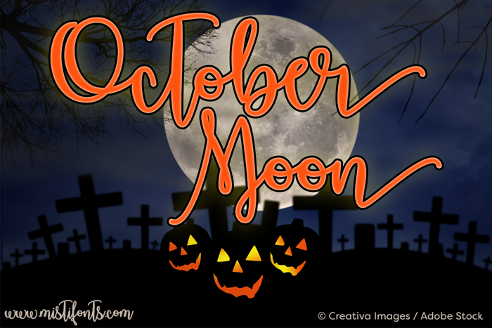 October Moon Font poster