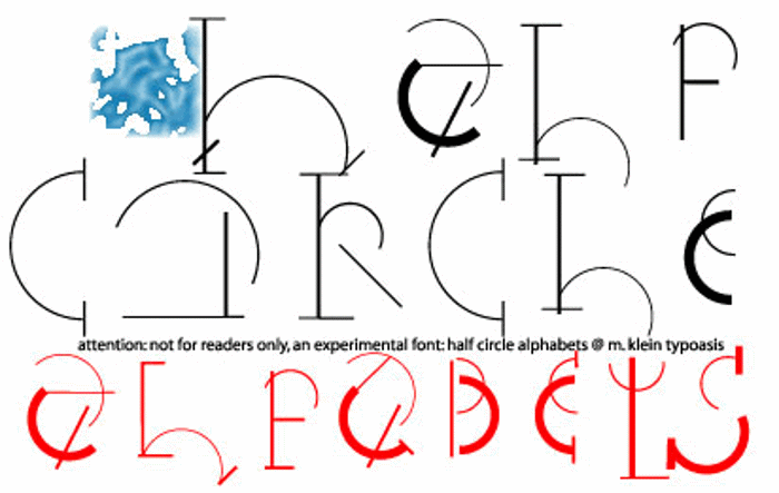Half Circle Alphabet XP Font poster
