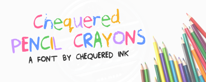 Chequered Pencil Crayons Font poster