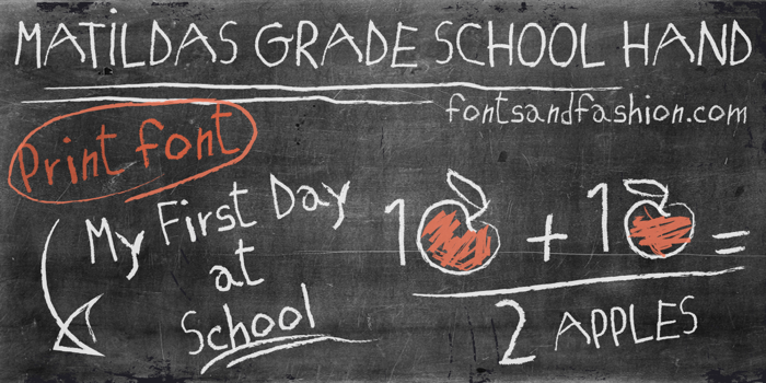 MATILDAS GRADE SCHOOL HAND Font poster