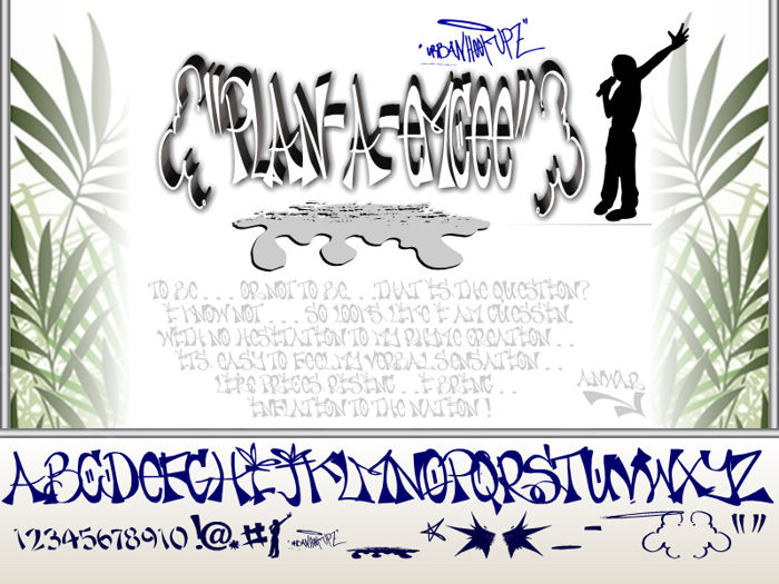 PLAN-A-EMCEE Font poster