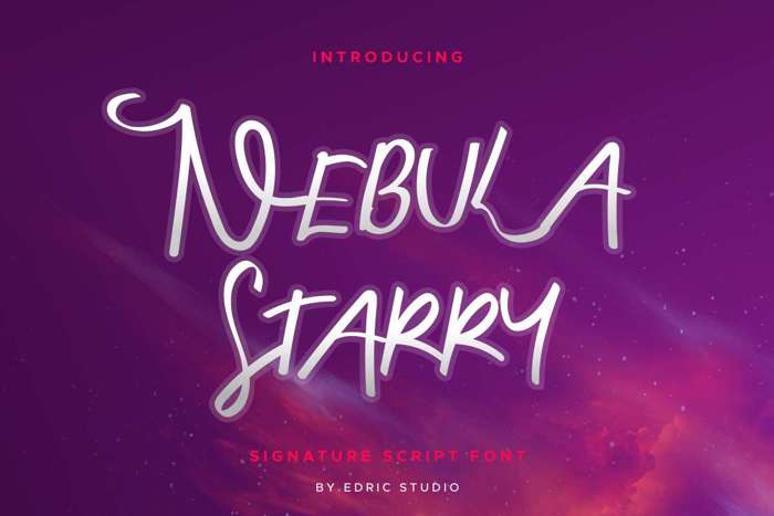 Nebula Starry Font poster