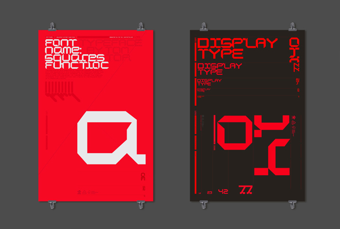 Squares Function Font poster