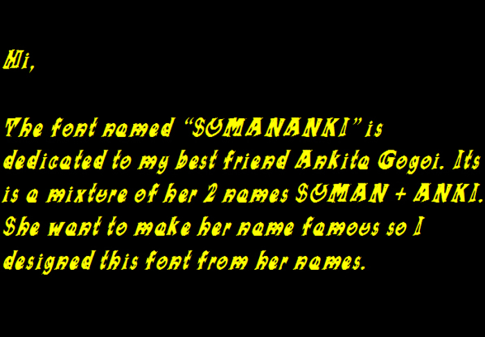 SUMANANKI Font poster