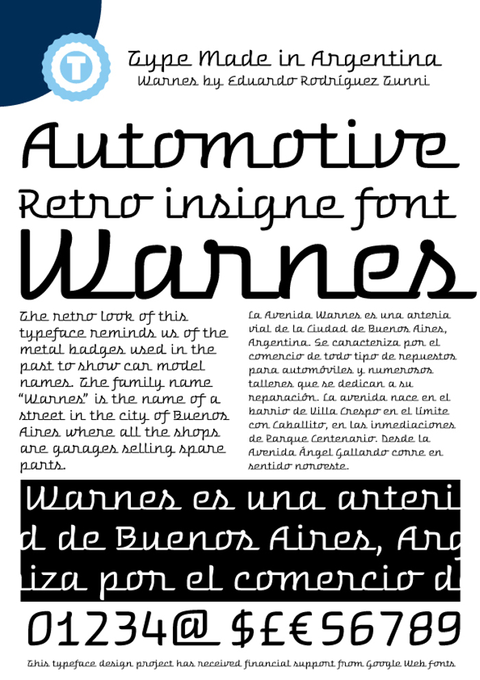 Warnes Font poster
