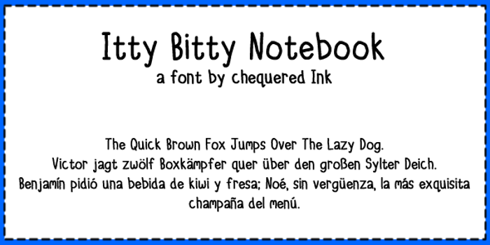 Itty Bitty Notebook Font poster