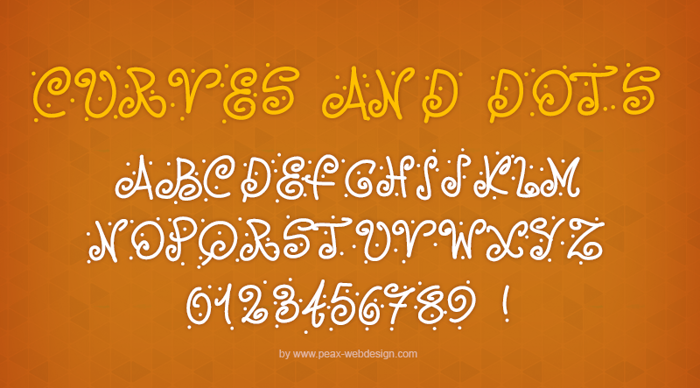 PWCurvesAndDots Font poster