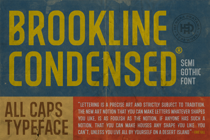 BROOKLINE Font poster