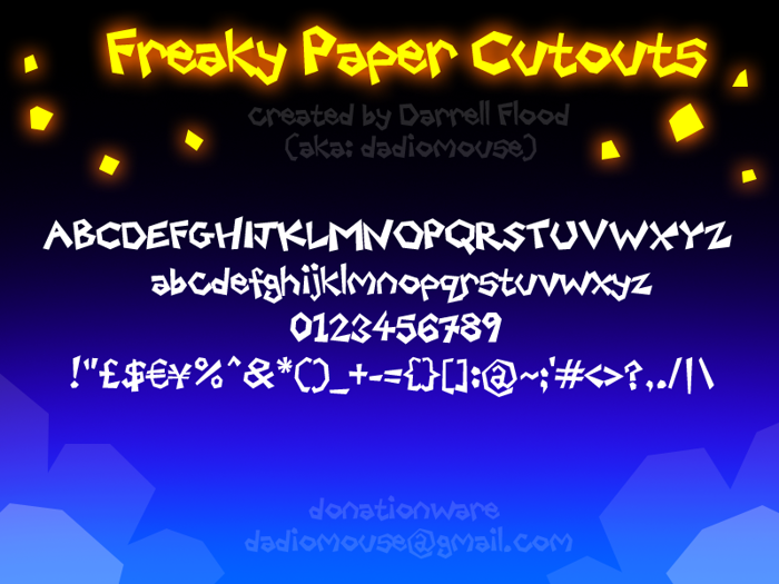 Freaky Paper Cutouts Font poster