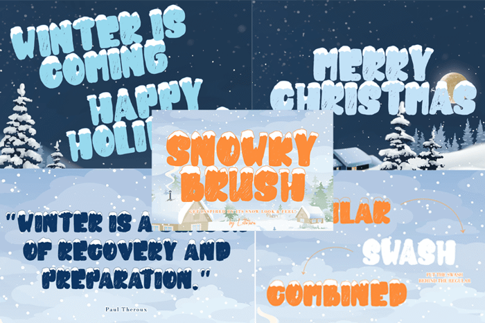 snowky brush Font poster