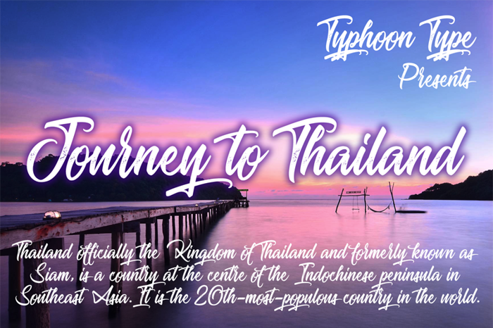 Journey to Thailand Font poster