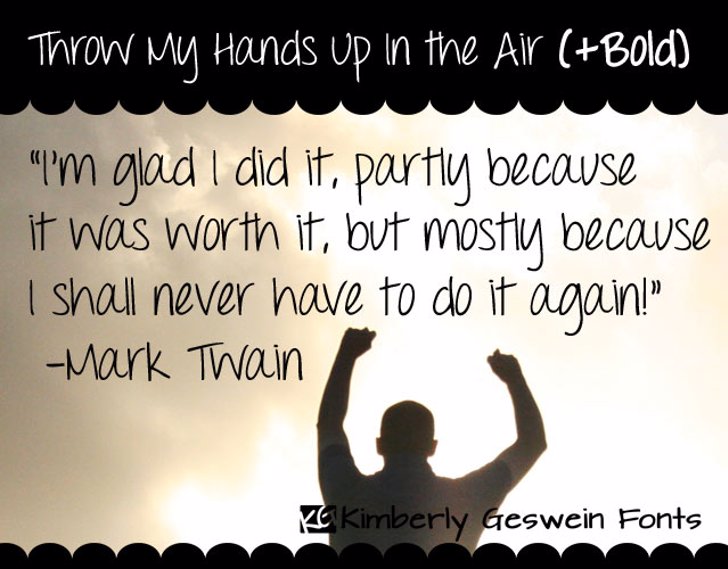 Throw My Hands Up in the Air Font Family (2 styles) by Kimberly Geswein