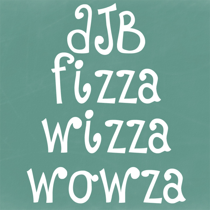 DJB Fizza Wizza Wowza Font | Designed by Darcy Baldwin Fonts