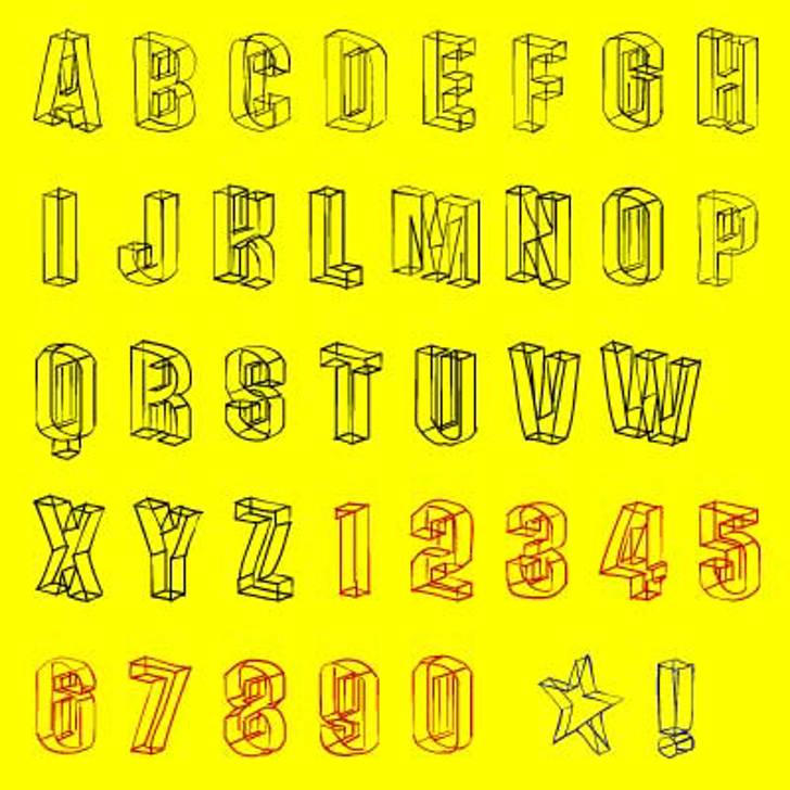 3D Sketches Font by Manfred Klein FontSpace