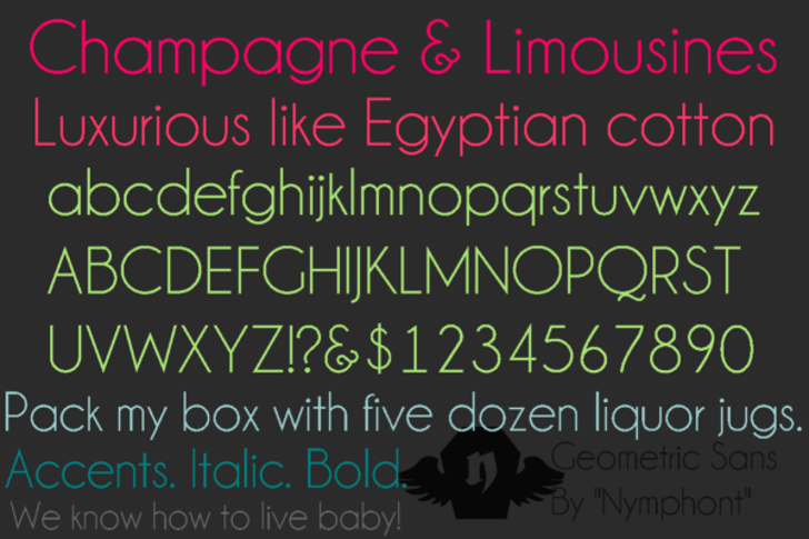 Champagne & Limousines Font Family (4 styles) by Nymphont | FontSpace