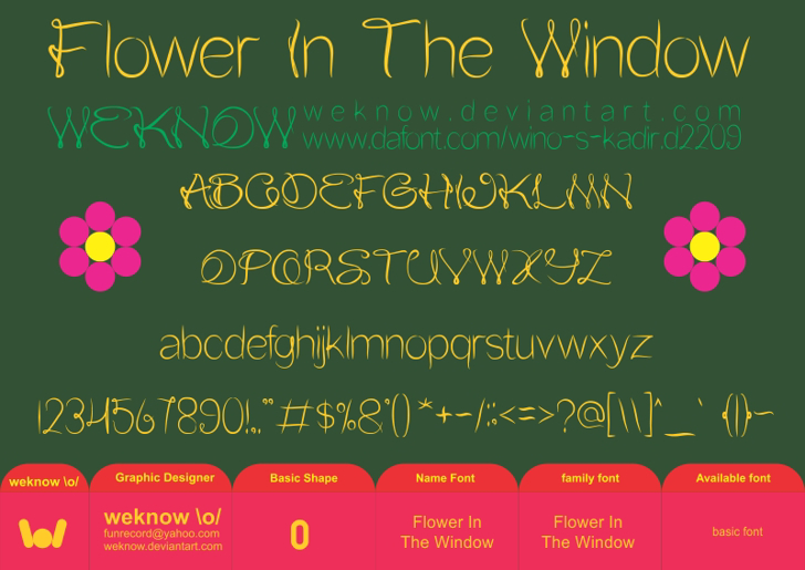 Flower In The Window Font by weknow FontSpace