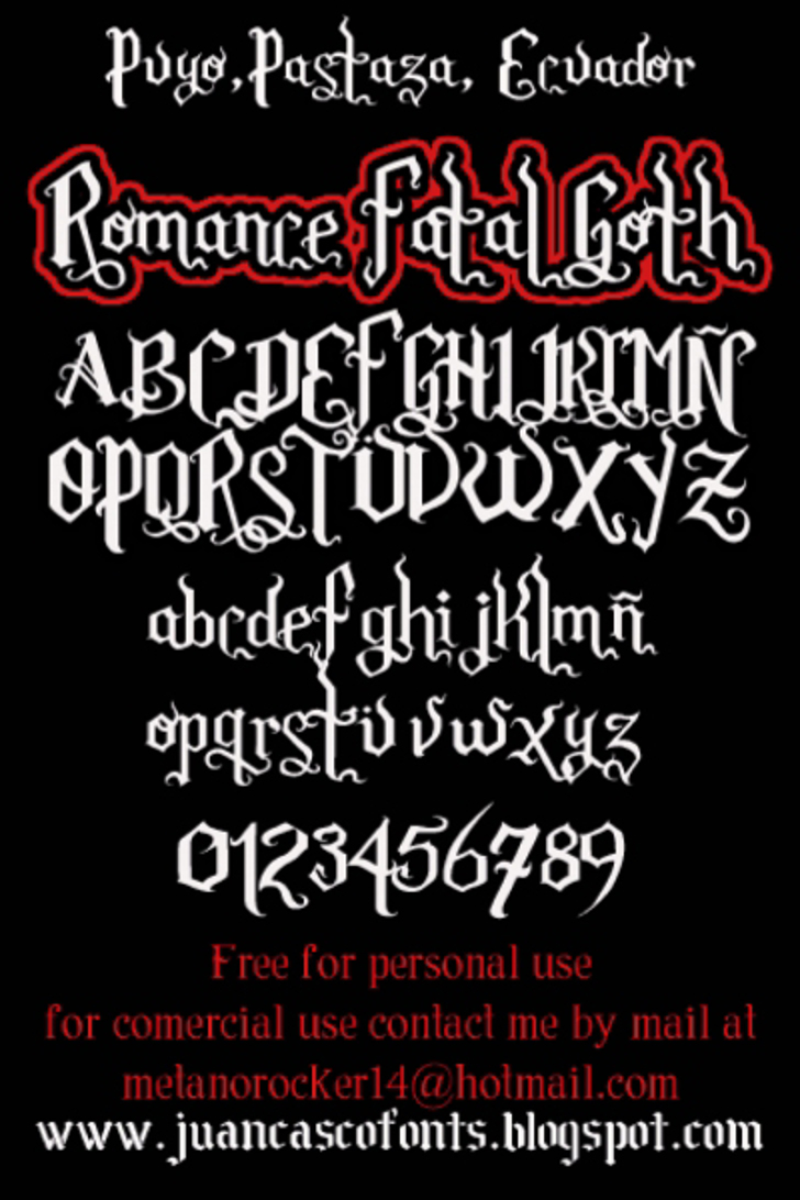 Romance Fatal Goth Font By Juan Casco Fontspace 5119