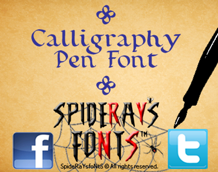 Calligraphy Pen Font Designed by SpideRaYsfoNtS