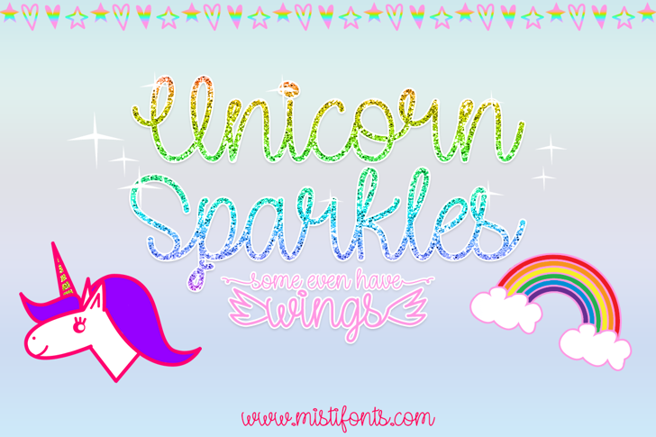 Unicorn Sparkles Font | Designed by Misti&#039;s Fonts