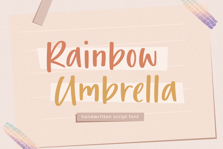 Preview of Rainbow Umbrella Font