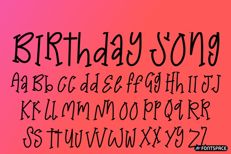 Preview of Birthday Song Font