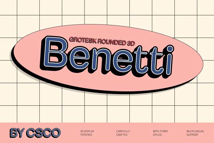 Benetti Grotesk Rounded 3D Font