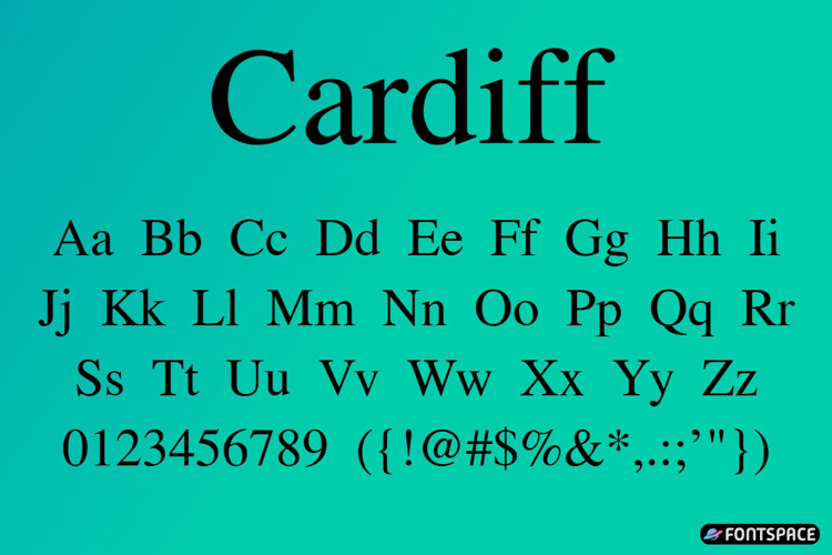 Preview of Cardiff Font