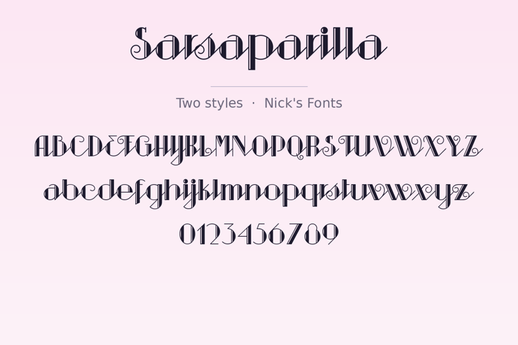 Preview of Sarsaparilla Font