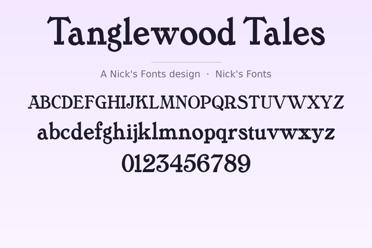 Preview of Tanglewood Tales Font