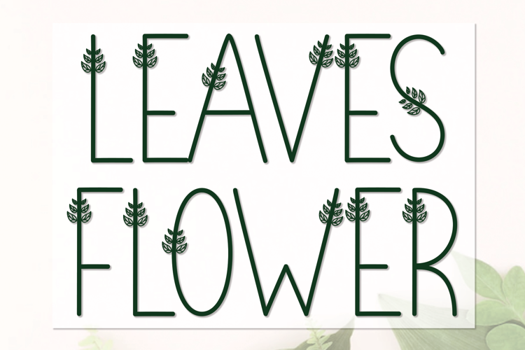 Leaves Flower Font
