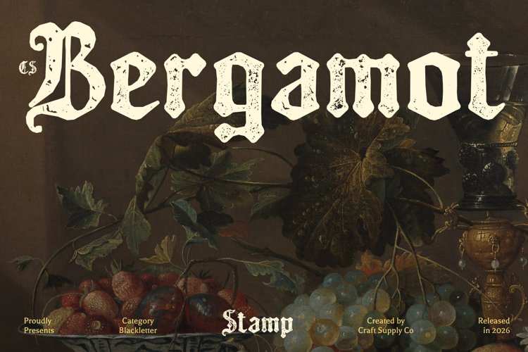 Preview of CS Bergamot Stamp Font