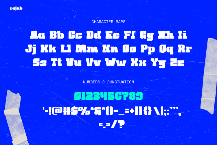 Preview of RAJAB Font