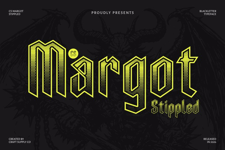 Preview of CS Margot stippled Font