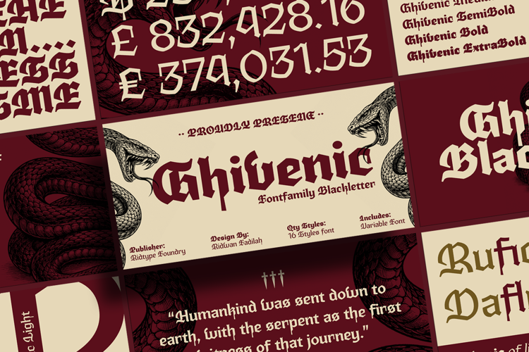 Preview of Ghivenic Font