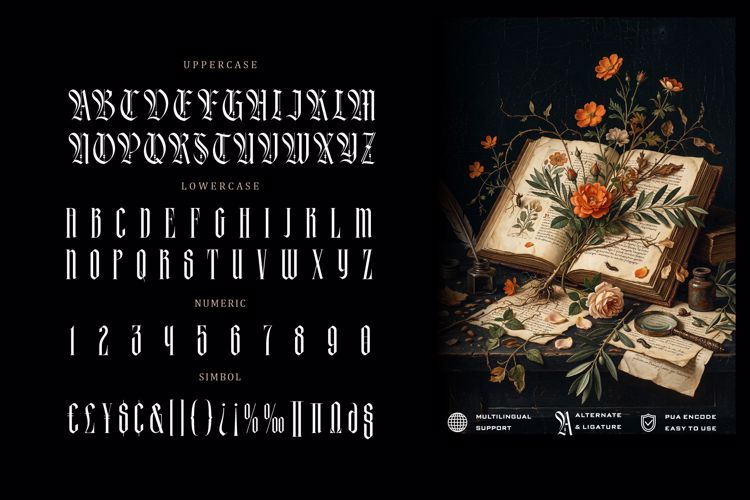Preview of Makyos gothic Font