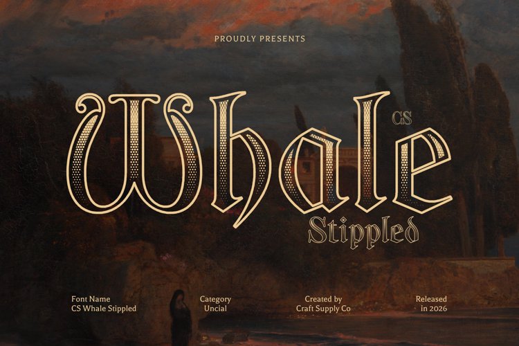 Preview of CS Whale Stippled Font