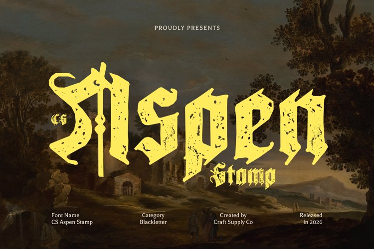 Preview of CS Aspen Stamp Font