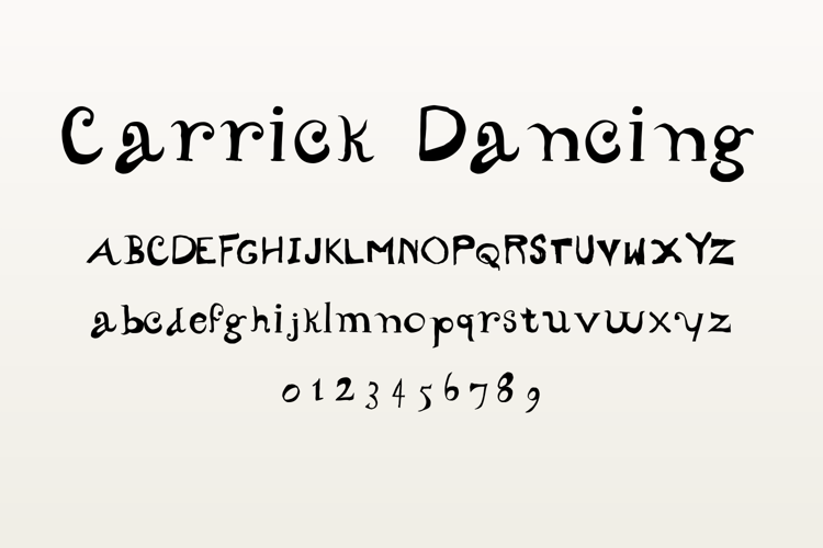 Preview of Carrick Dancing Font