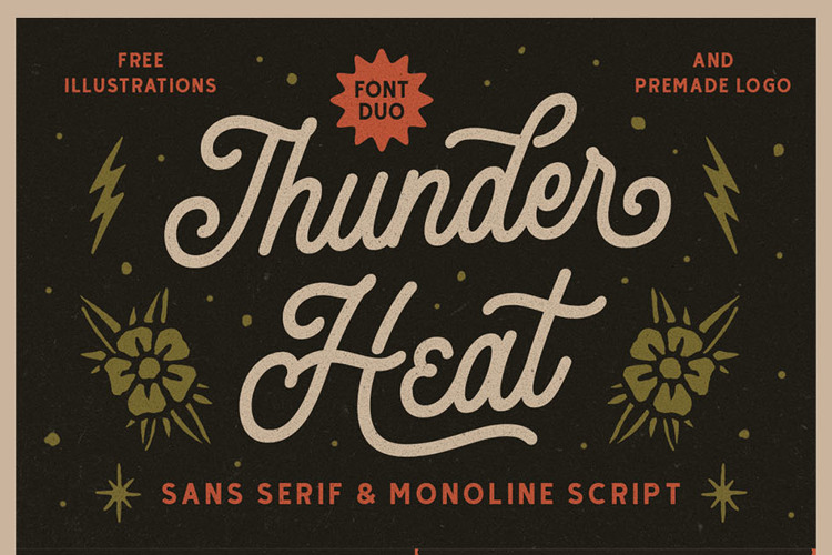 Thunder Heat Med Script Font