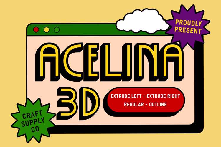 Acelina 3D Font