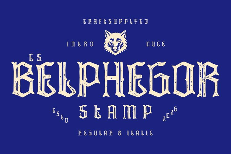 Preview of CS Belphegor Stamp Font