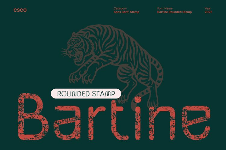 Preview of Bartine Rounded Stamp Font