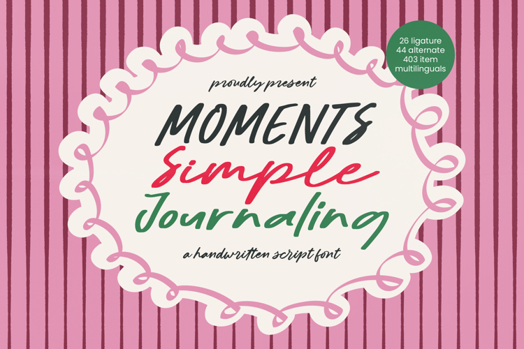 Preview of Moments Simple Journaling Font